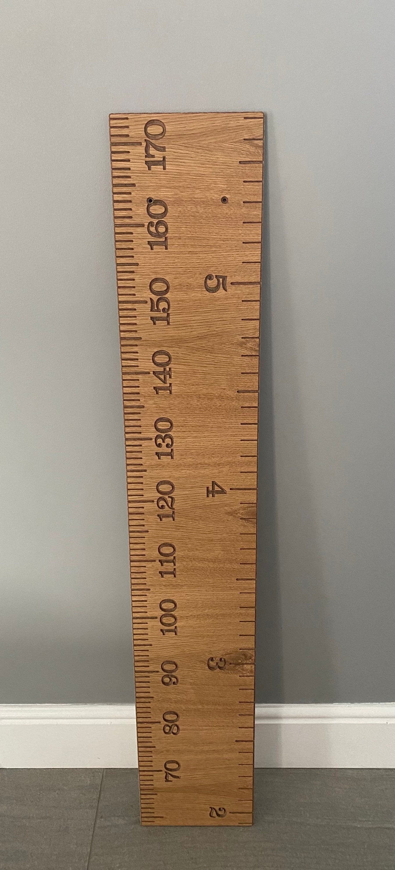Oak faced height chart, MDF Children's Height Chart, growth chart, ruler height chart, wooden height chart, keepsake chart. Feet and inches