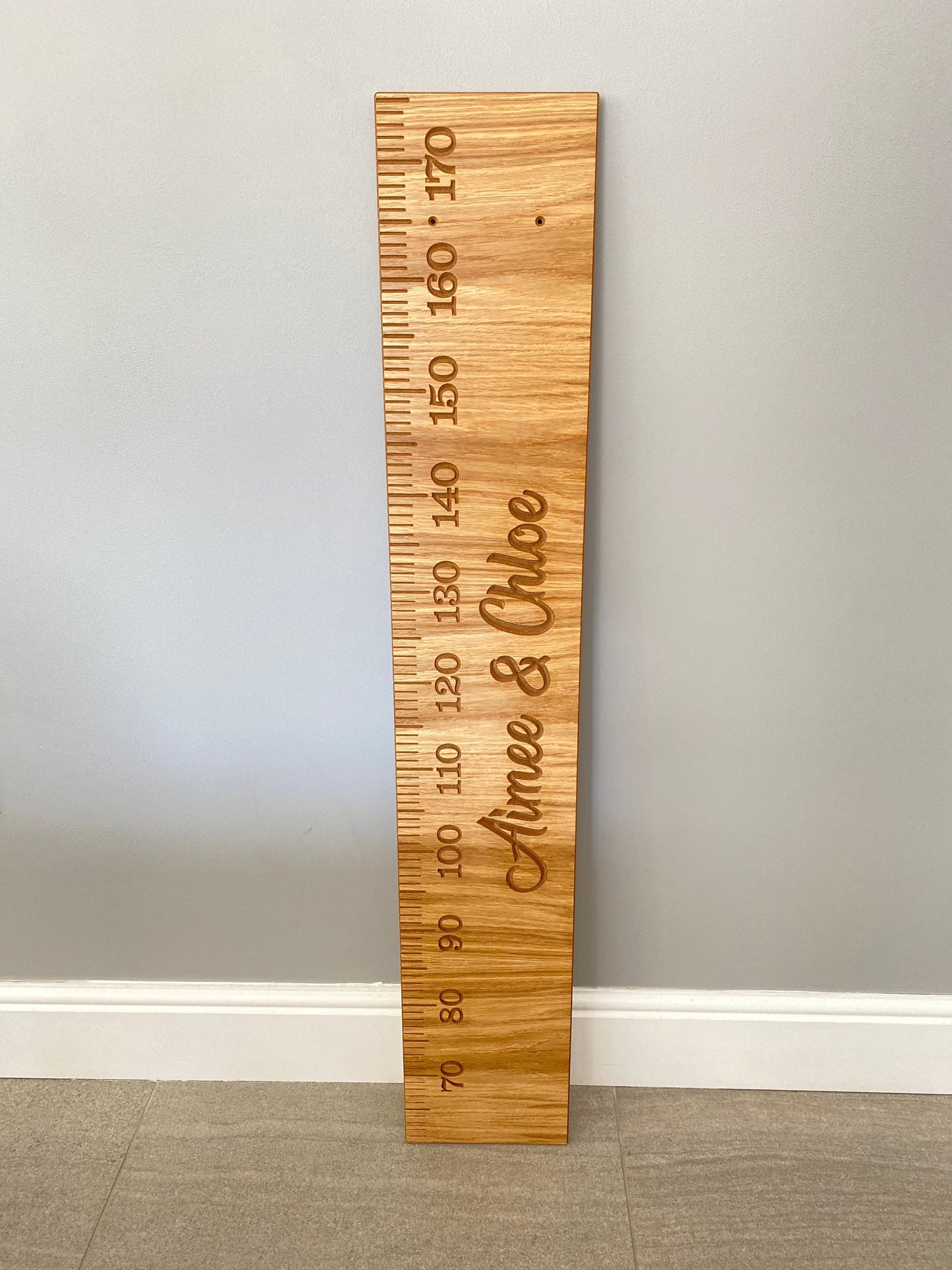 Oak Faced Height Chart