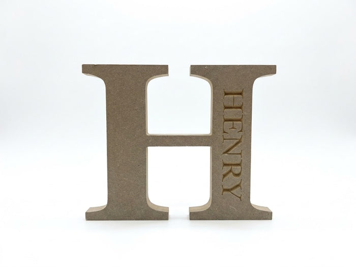 Engraved Personalised Wooden Letters - Blank MDF Letters - 200mm MDF Letter A-Z - Free standing MDF Letter