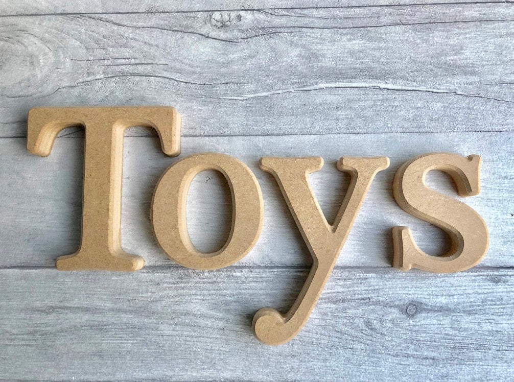 MDF blank letters - toy box letters - bevelled edged letters
