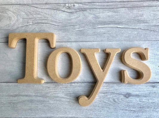 MDF blank letters - toy box letters - bevelled edged letters