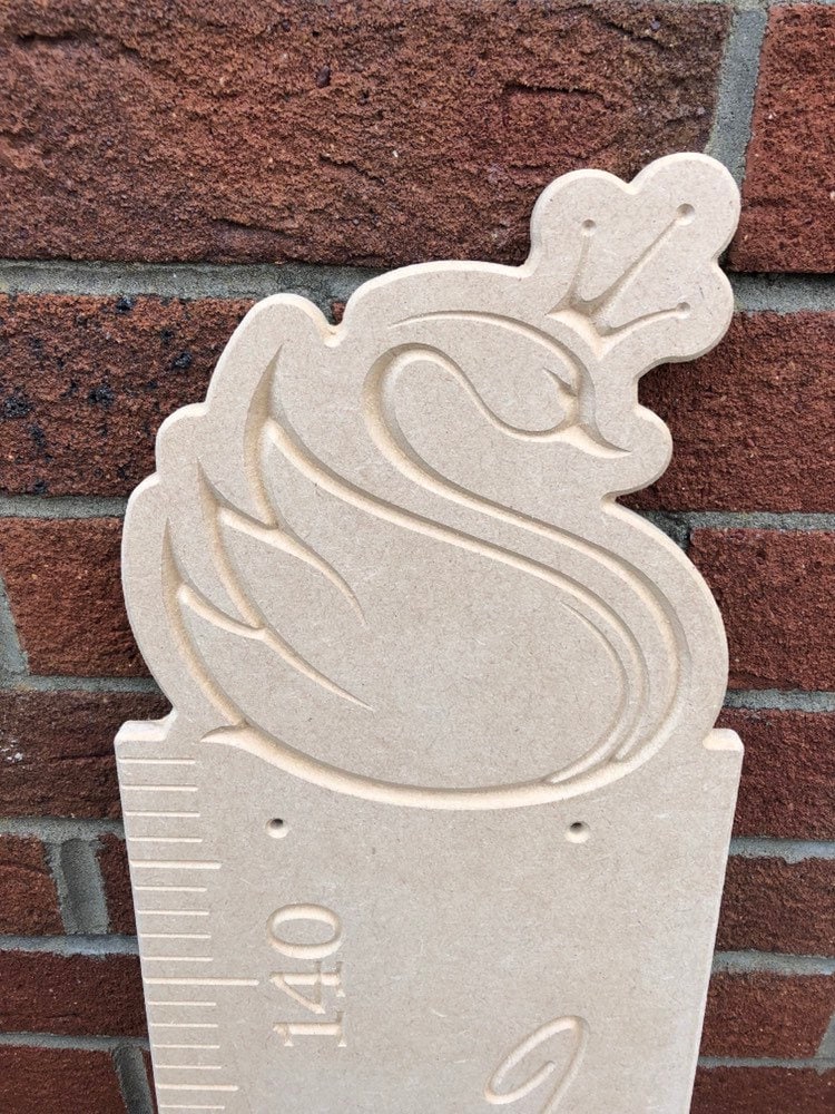 Swan height chart, wooden growth chart, MDF height chart, watch me grow height chart, swan bedroom decor