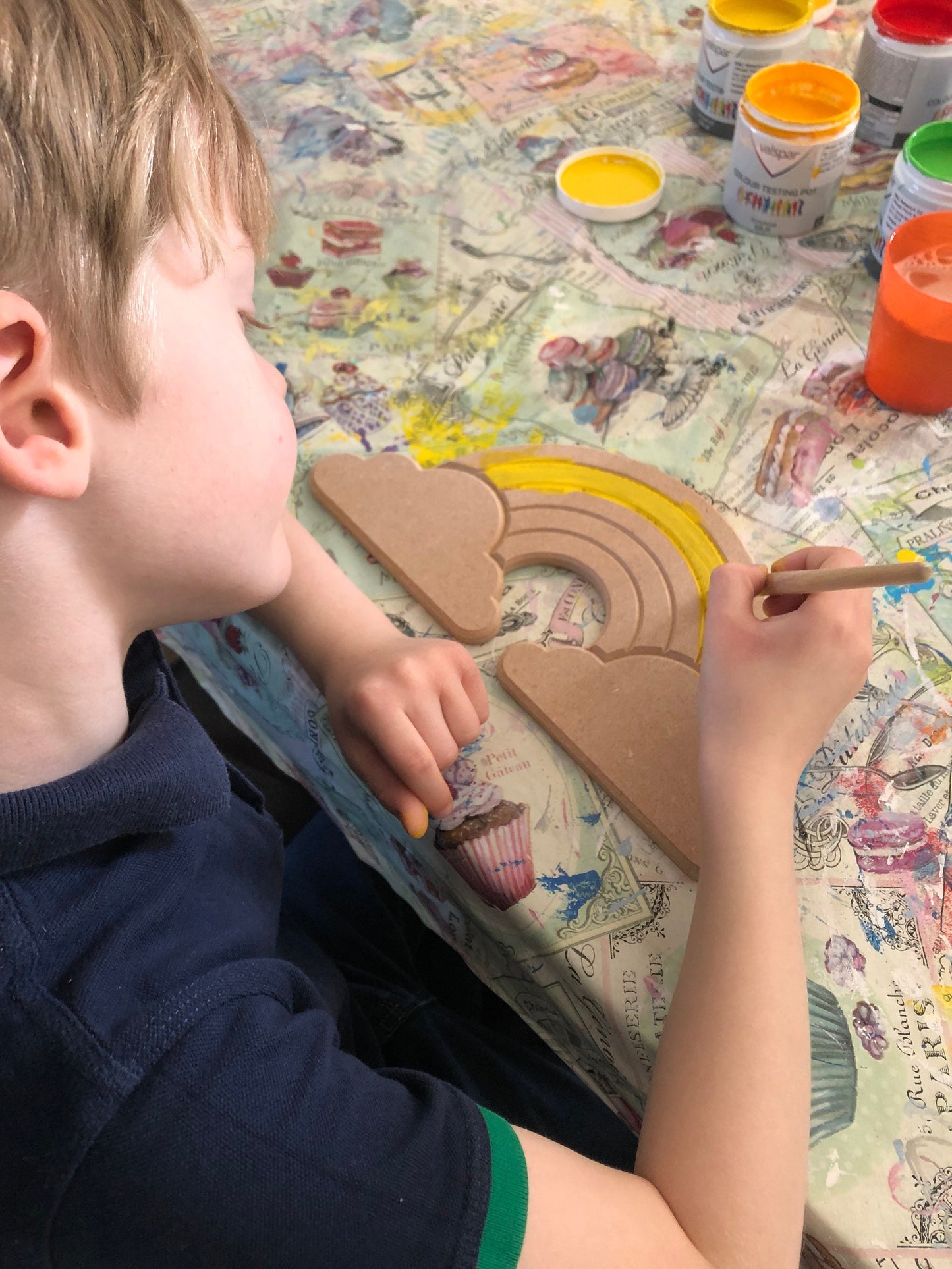 MDF rainbow and cloud, blank craft shapes
