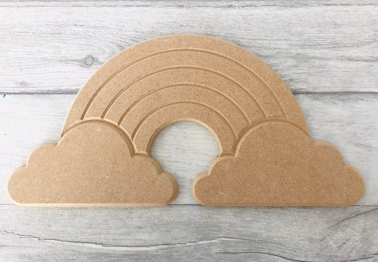 MDF rainbow and cloud, blank craft shapes