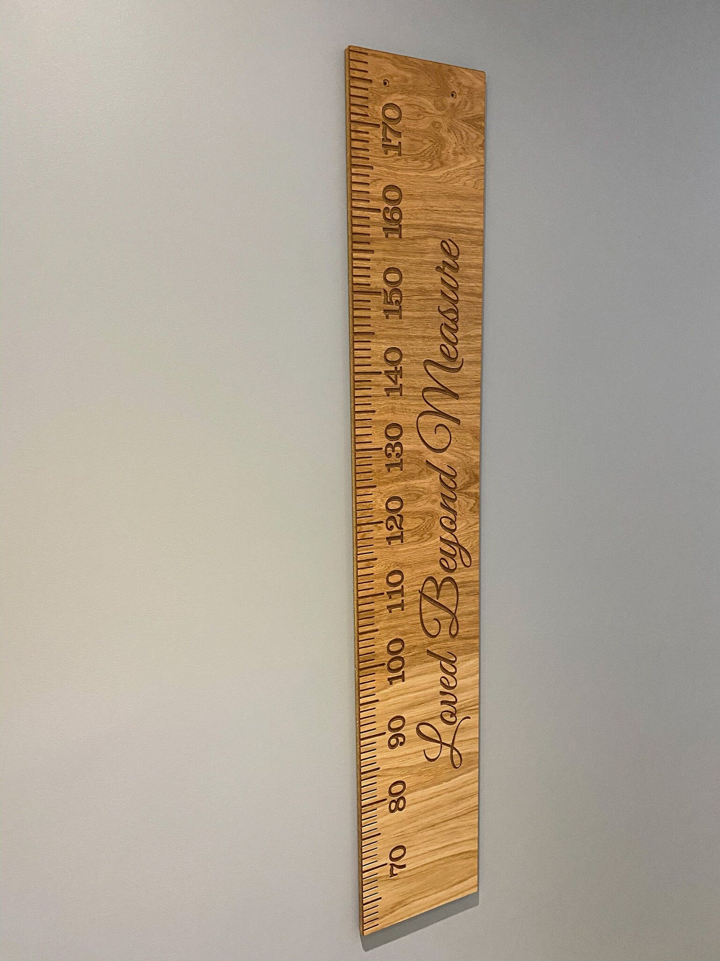 Loved beyond measure oak faced height chart, MDF Children's Height Chart, growth chart, ruler height chart, wooden height chart, keepsake