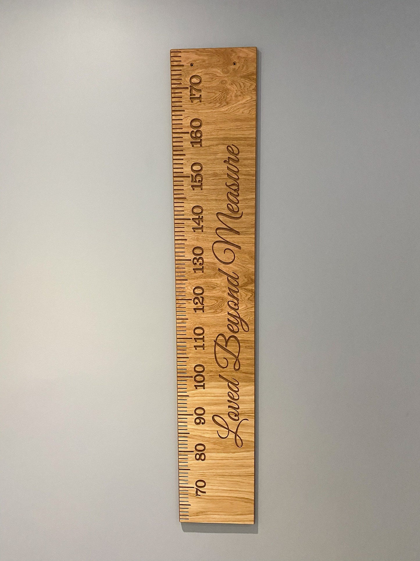 Loved beyond measure oak faced height chart, MDF Children's Height Chart, growth chart, ruler height chart, wooden height chart, keepsake