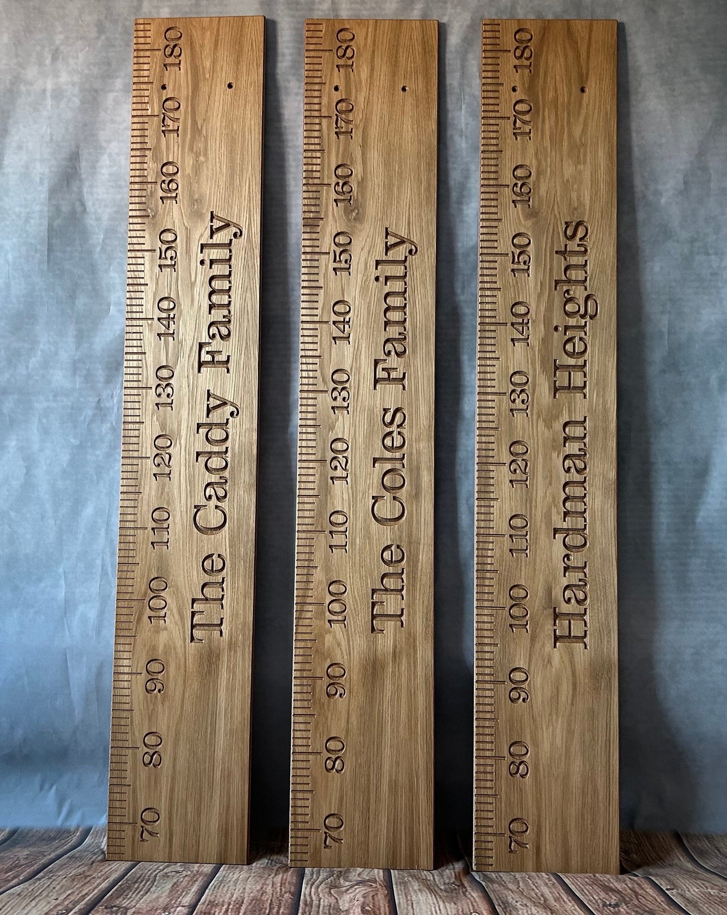 Oak Faced Height Chart