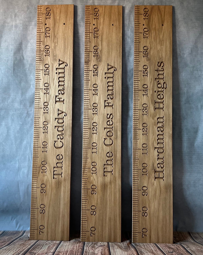 Oak Faced Height Chart